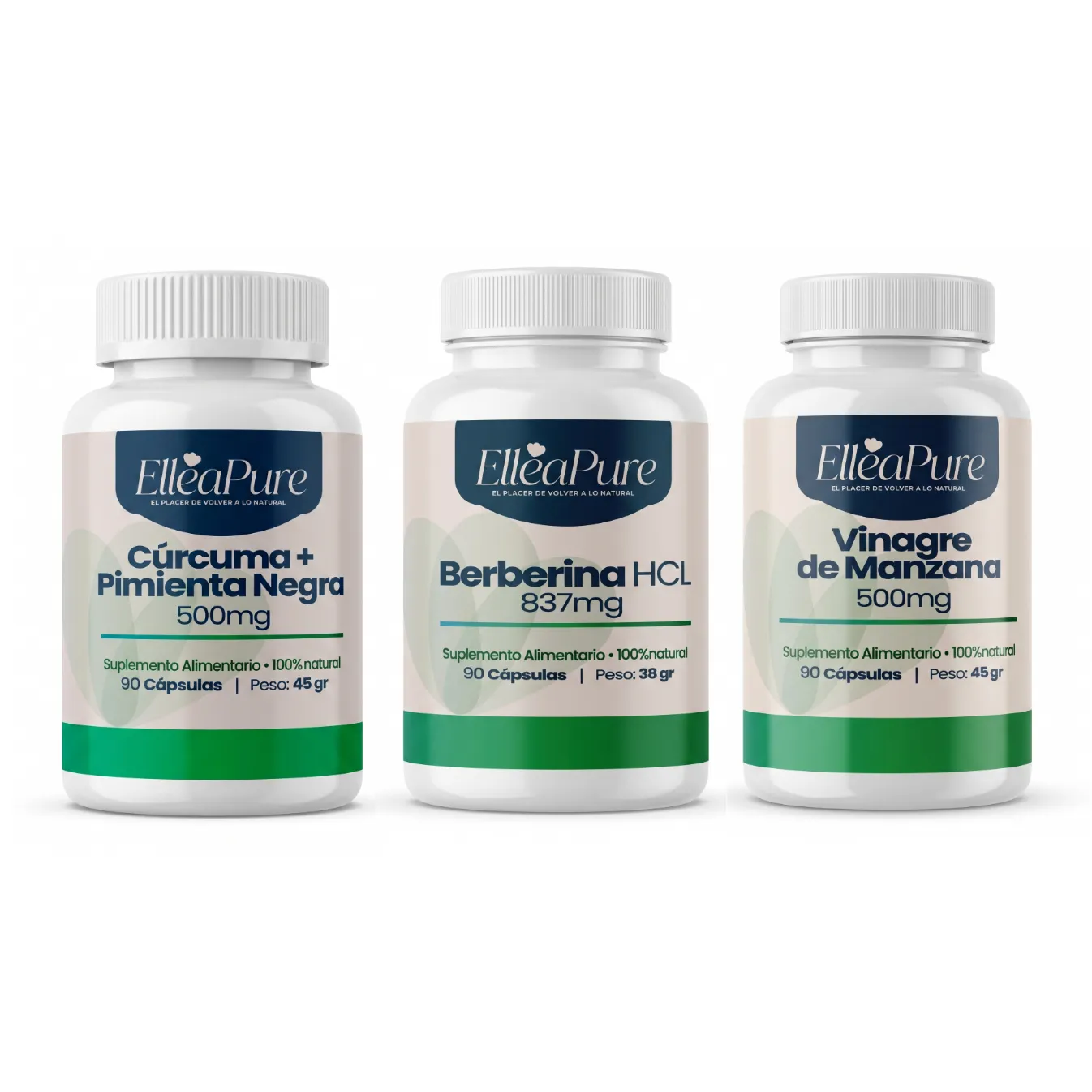 Kit Digestivo | Berberina + Cúrcuma + Vinagre de Manzana | Metabolismo Natural