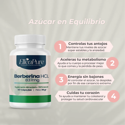 Berberina HCL 837mg 90 cápsulas